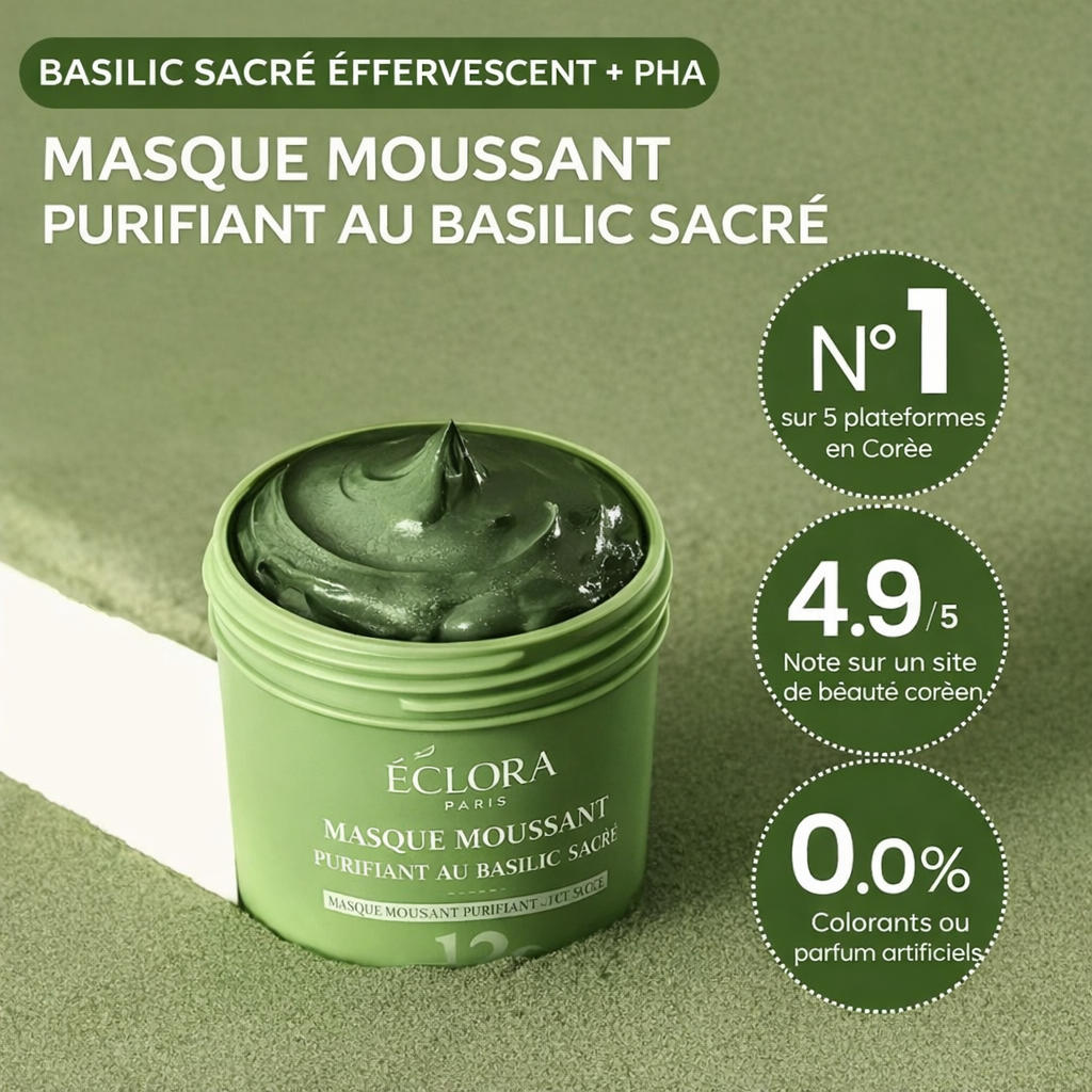Eclora™ Masque Bubble Détox au Basilic Sacré